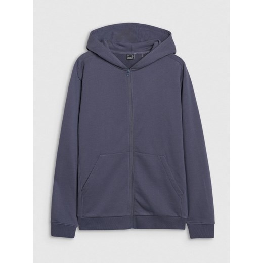 Męska bluza dresowa rozpinana z kapturem 4F 4FWSS25TSWSM1584 - granatowa ze sklepu Sportstylestory.com w kategorii Bluzy męskie - zdjęcie 178221017