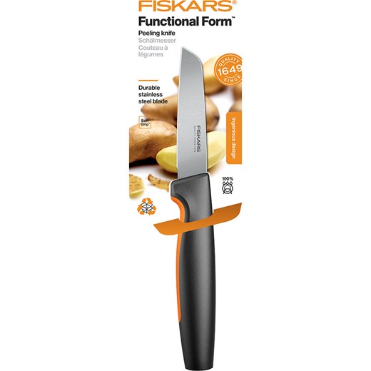 Fiskars Nóż &quot;Functional Form&quot; w kolorze srebrno-czarnym do obierania - dł. 26 cm ze sklepu Limango Polska w kategorii Noże kuchenne - zdjęcie 178221538
