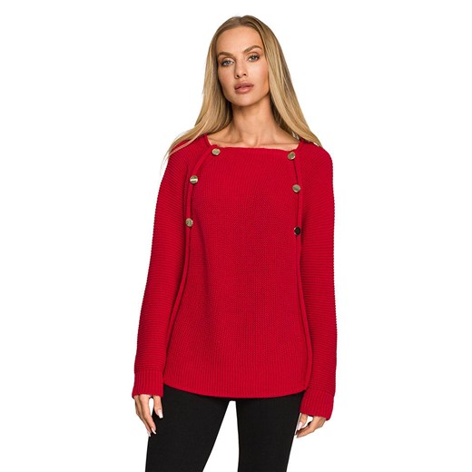 made of emotion Sweter w kolorze czerwonym ze sklepu Limango Polska w kategorii Swetry damskie - zdjęcie 178224399
