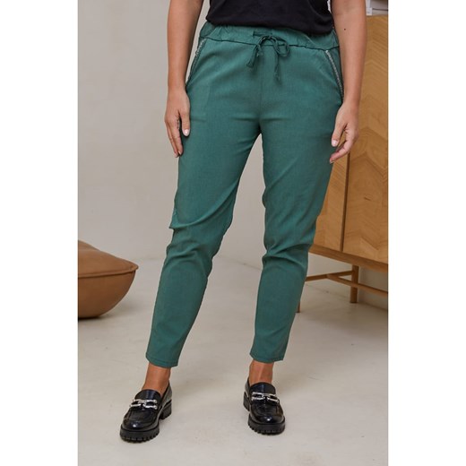 Curvy Lady Spodnie w kolorze ciemnozielonym Curvy Lady 44/46 promocja Limango Polska