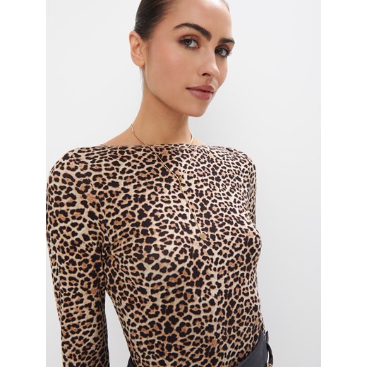 Mohito - Dopasowana bluzka w panterkę - wielobarwny Mohito XS Mohito