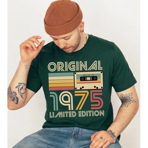 męska koszulka na 50 urodziny - KOLOR BUTELKOWA ZIELEŃ ze sklepu Time For Fashion w kategorii T-shirty męskie - zdjęcie 178225737