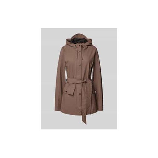 Płaszcz z wiązanym paskiem model ‘Curve’ ze sklepu Peek&Cloppenburg  w kategorii Płaszcze damskie - zdjęcie 178226177