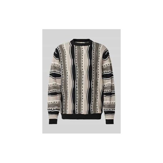 Sweter z dzianiny z prążkowanymi wykończeniami model ‘TETON’ ze sklepu Peek&Cloppenburg  w kategorii Swetry męskie - zdjęcie 178226398