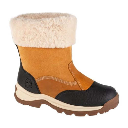 Buty Timberland White Ledge Pullon Wp TB1A2KUF231 żółte z futrem ze sklepu ButyModne.pl w kategorii Śniegowce damskie - zdjęcie 178226856