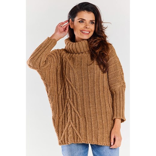 Awama Sweter w kolorze karmelowym ze sklepu Limango Polska w kategorii Swetry damskie - zdjęcie 178228816