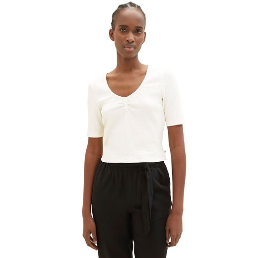 Tom Tailor Koszulka w kolorze białym ze sklepu Limango Polska w kategorii Bluzki damskie - zdjęcie 178229615