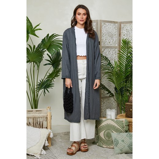 Lin Passion Lniana narzutka w kolorze szarym Lin Passion 40/42 okazja Limango Polska