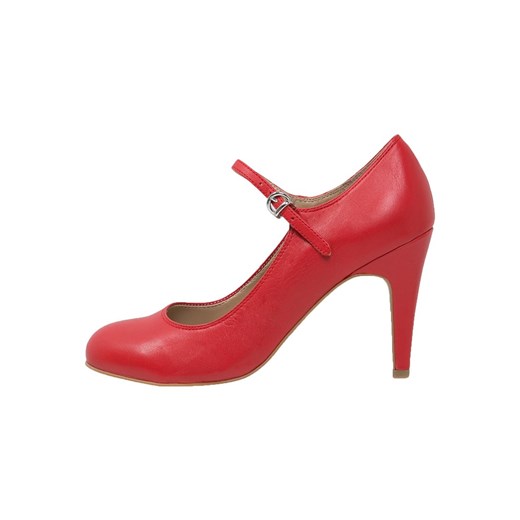 Pier One Szpilki red zalando czerwony abstrakcyjne wzory