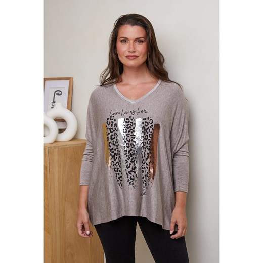 Curvy Lady Sweter w kolorze jasnobrązowym Curvy Lady 44/46 wyprzedaż Limango Polska