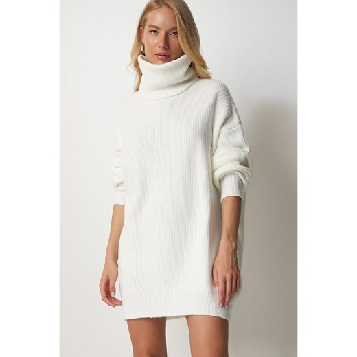 Happiness Istanbul Sukienka dzianinowa w kolorze białym Happiness Istanbul onesize Limango Polska promocja
