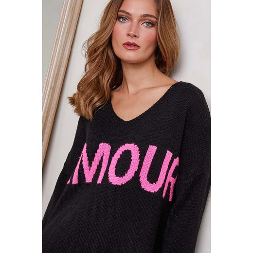 Joséfine Sweter &quot;Moona&quot; w kolorze różowo-czarnym Joséfine S wyprzedaż Limango Polska