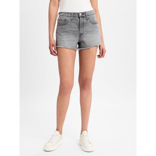 Levi's Damskie szorty dżinsowe - 501 Kobiety Bawełna jasny szary jednolity ze sklepu vangraaf w kategorii Szorty - zdjęcie 178241129