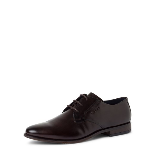 Bugatti Męskie buty biznesowe Bugatti Mężczyźni skóra czekoladowy jednolity ze sklepu vangraaf w kategorii Buty eleganckie męskie - zdjęcie 178241185