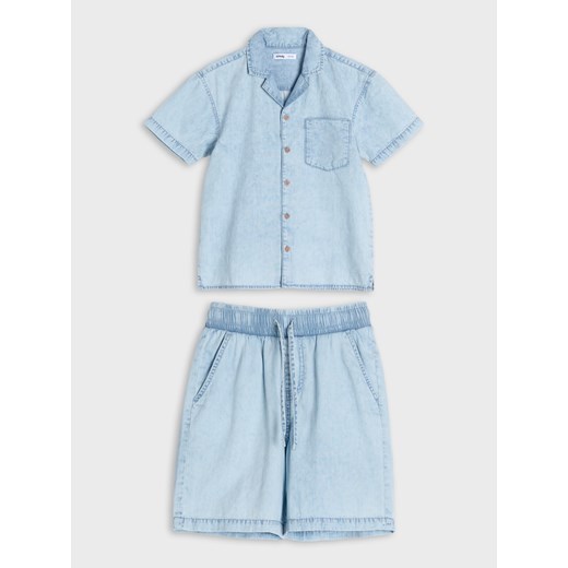 Sinsay - Komplet z miękkiego jeansu - niebieski Sinsay 104 Sinsay