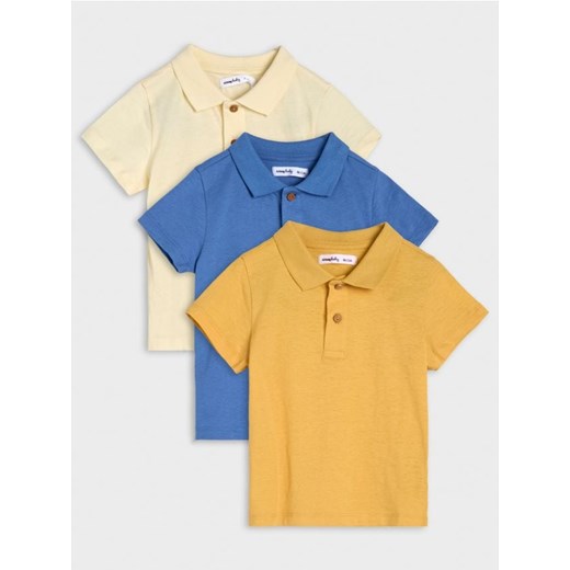 Sinsay - Koszulka polo 3 pack - kremowy ze sklepu Sinsay w kategorii Kaftaniki i bluzki - zdjęcie 178243129