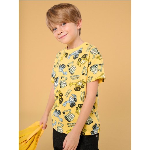 Sinsay - Koszulka z motywem maszyn budowlanych - żółty ze sklepu Sinsay w kategorii T-shirty chłopięce - zdjęcie 178243156