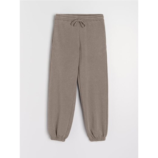 Sinsay - Spodnie dresowe z efektem sprania - brązowy Sinsay S Sinsay