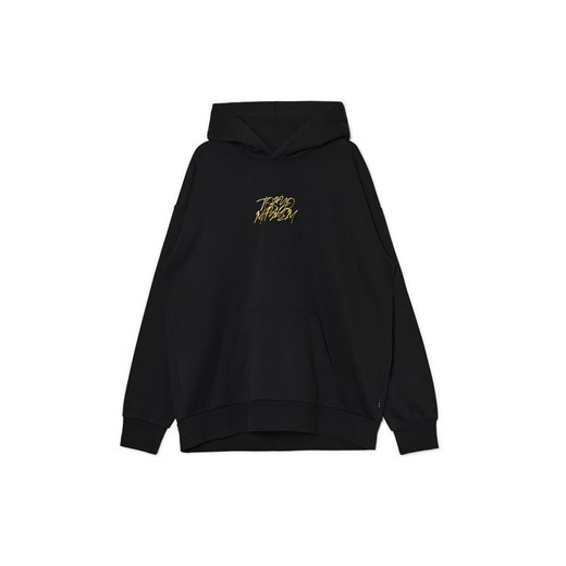 Cropp - Czarna bluza hoodie ze smokiem - czarny ze sklepu Cropp w kategorii Bluzy męskie - zdjęcie 178243395