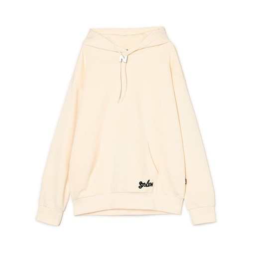 Cropp - Kremowa bluza z aplikacją na troczkach - kremowy Cropp XS Cropp