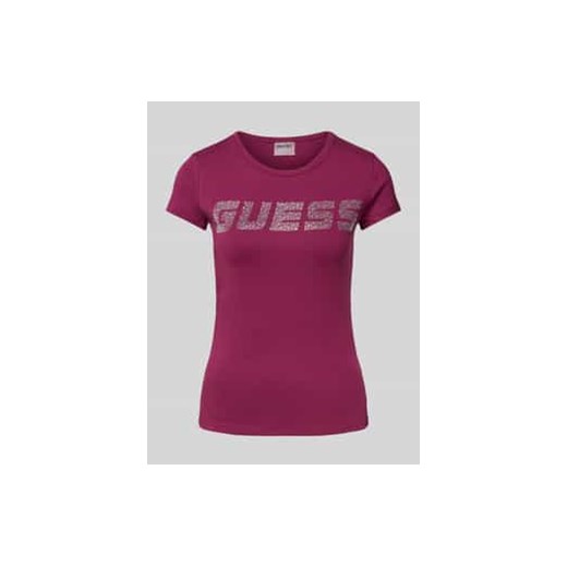 T-shirt z obszyciem kamieniami stras model ‘KIARA’ ze sklepu Peek&Cloppenburg  w kategorii Bluzki damskie - zdjęcie 178243839