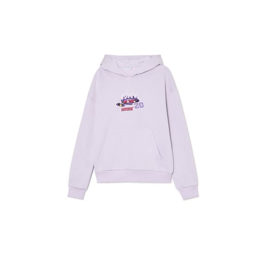 Cropp - Fioletowa bluza z racingową naszywką - fioletowy ze sklepu Cropp w kategorii Bluzy damskie - zdjęcie 178243937