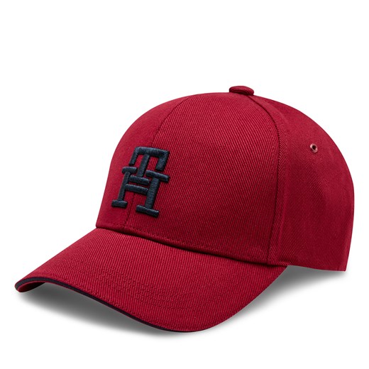 Czapka z daszkiem Tommy Hilfiger Imd Cotton 6 Panel Cap AM0AM12541 Czerwony ze sklepu eobuwie.pl w kategorii Czapki z daszkiem męskie - zdjęcie 178244286