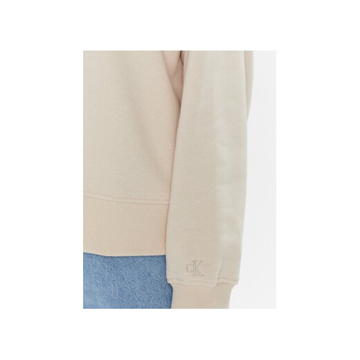 Calvin Klein Jeans Bluza J20J220701 Beżowy Relaxed Fit 3XL MODIVO