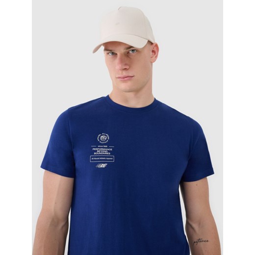 Męski t-shirt z nadrukiem 4F 4FRSS25TTSHM2690 - granatowy ze sklepu Sportstylestory.com w kategorii T-shirty męskie - zdjęcie 178253299
