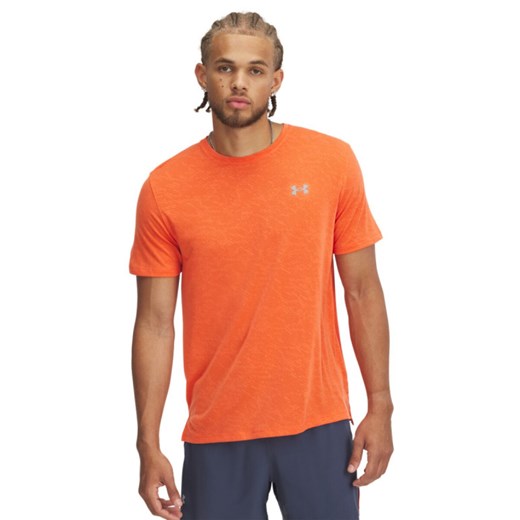 Męska koszulka do biegania Under Armour UA Launch Camo Shortsleeve - pomarańczowa ze sklepu Sportstylestory.com w kategorii T-shirty męskie - zdjęcie 178253319