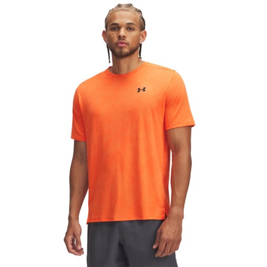 Męska koszulka treningowa Under Armour UA Tech Vent Jcqrd SS - pomarańczowa ze sklepu Sportstylestory.com w kategorii T-shirty męskie - zdjęcie 178253339