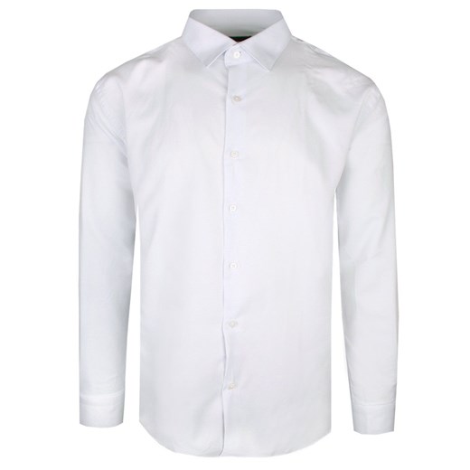 Elegancka Męska Taliowana Koszula - Rigon - Biała (Slim Fit)   KSDWRGNar01SLIMbiala ze sklepu JegoSzafa.pl w kategorii Koszule męskie - zdjęcie 178257216
