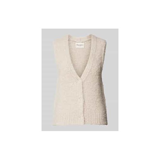 Kamizelka o kroju slim fit z dzianiny z mieszanki żywej wełny z dekoltem w serek ze sklepu Peek&Cloppenburg  w kategorii Kamizelki damskie - zdjęcie 178258006