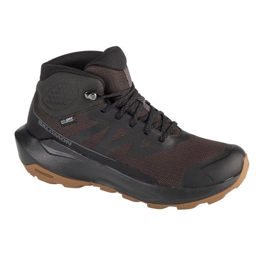 Buty Salomon Elixir Tour Mid Wp 475778 brązowe z membraną ze sklepu ButyModne.pl w kategorii Buty trekkingowe dziecięce - zdjęcie 178258216
