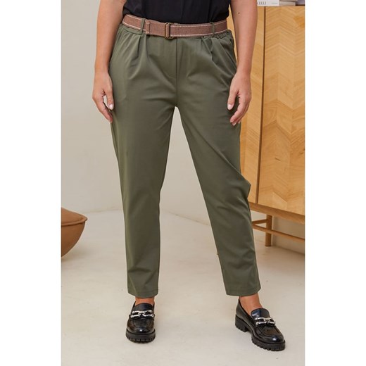 Curvy Lady Spodnie w kolorze khaki ze sklepu Limango Polska w kategorii Spodnie damskie - zdjęcie 178260449