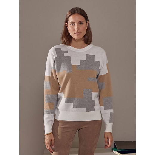 Rodier Sweter w kolorze szaro-jasnobrązowo-białym Rodier XL wyprzedaż Limango Polska