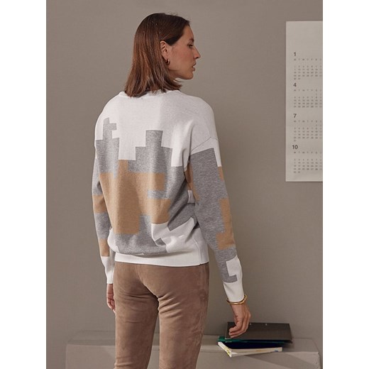 Rodier Sweter w kolorze szaro-jasnobrązowo-białym Rodier XL promocyjna cena Limango Polska