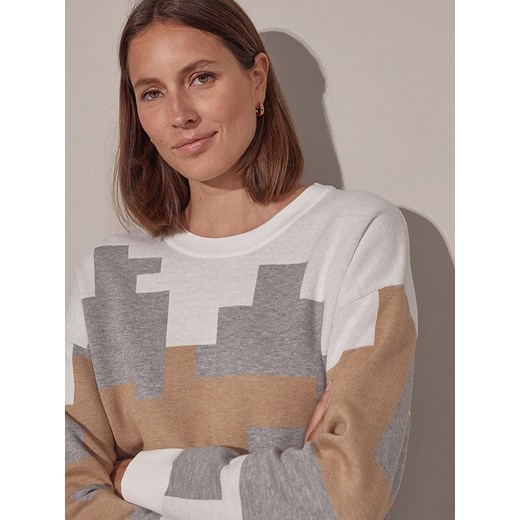 Rodier Sweter w kolorze szaro-jasnobrązowo-białym Rodier XL okazja Limango Polska