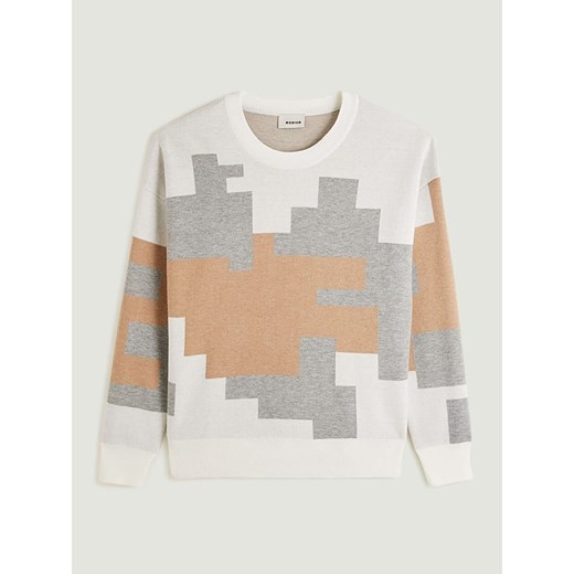 Rodier Sweter w kolorze szaro-jasnobrązowo-białym Rodier XL okazja Limango Polska