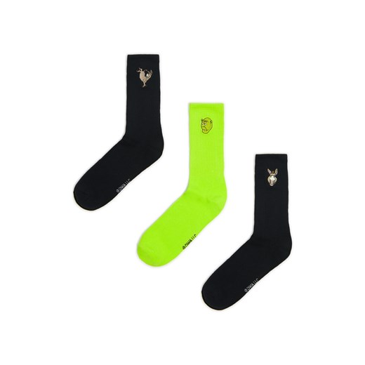 Cropp - 3 pack długich skarpet Shrek i Osioł - czarny ze sklepu Cropp w kategorii Skarpetki męskie - zdjęcie 178261546