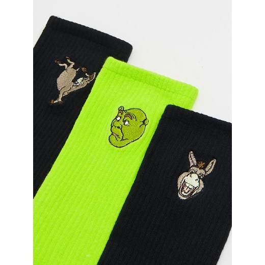 Cropp - 3 pack długich skarpet Shrek i Osioł - czarny Cropp 43-46 Cropp