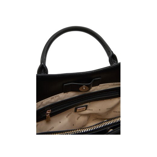Shopper bag Guess brązowa na ramię duża