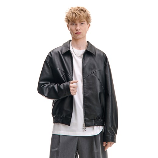 Cropp - Czarna kurtka regular w stylu retro - czarny ze sklepu Cropp w kategorii Kurtki męskie - zdjęcie 178263949