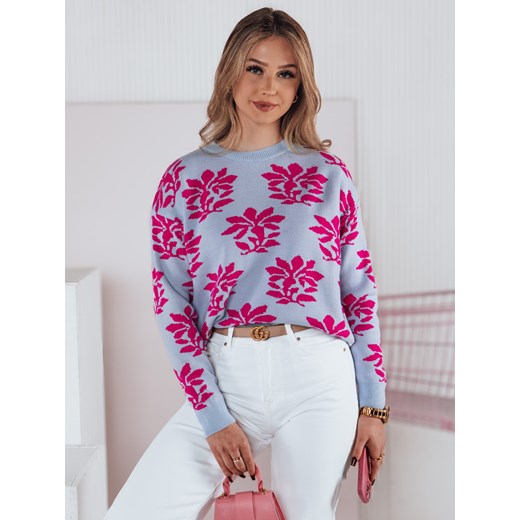 Sweter damski SWEET BUNNY błękitny Dstreet MY2282 ze sklepu DSTREET.PL w kategorii Swetry damskie - zdjęcie 178264196