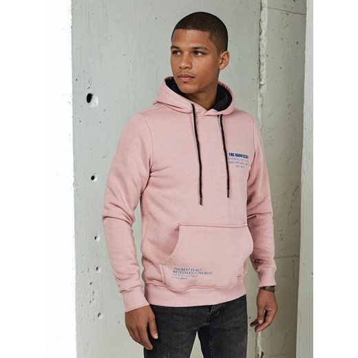 Bluza męska z kapturem różowa Dstreet BX5692 ze sklepu DSTREET.PL w kategorii Bluzy męskie - zdjęcie 178264229