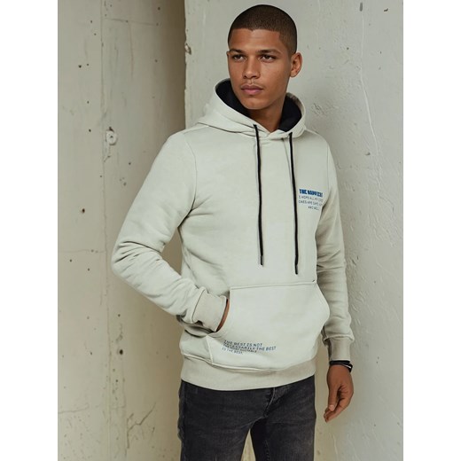 Bluza męska z kapturem oliwkowa Dstreet BX5683 ze sklepu DSTREET.PL w kategorii Bluzy męskie - zdjęcie 178264246