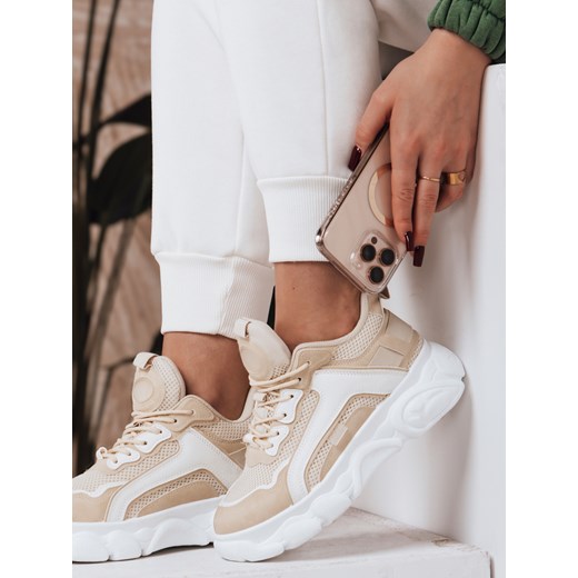 Sneakersy damskie TIRA beżowe Dstreet ZY0107 ze sklepu DSTREET.PL w kategorii Buty sportowe damskie - zdjęcie 178264327