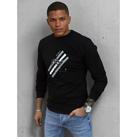 Bluza męska z nadrukiem czarna Dstreet BX5364 ze sklepu DSTREET.PL w kategorii Bluzy męskie - zdjęcie 178264329