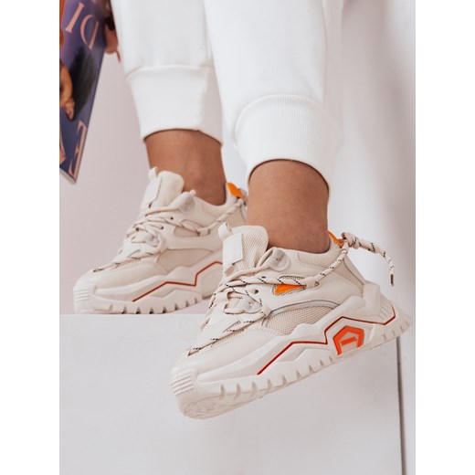 Sneakersy damskie ORIS beżowe Dstreet ZY0098 ze sklepu DSTREET.PL w kategorii Buty sportowe damskie - zdjęcie 178264469