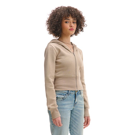 Cropp - Rozpinana bluza z elastyczną talią - zielony ze sklepu Cropp w kategorii Bluzy damskie - zdjęcie 178268219